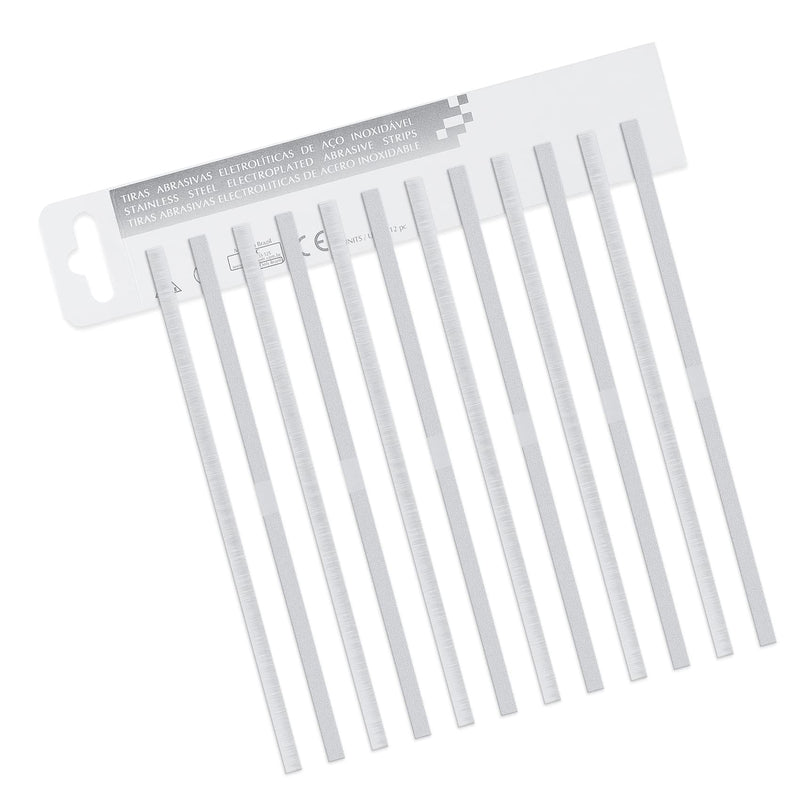 [Australia - AusPower] - Annhua Dental Abrasive Strips 4 Mm Double Side Teeth Sanding Strip with Med Grit, Reusable Stainless Steel Dental Sanding Strips for Dentists Braces Polishing - 12 Pcs 