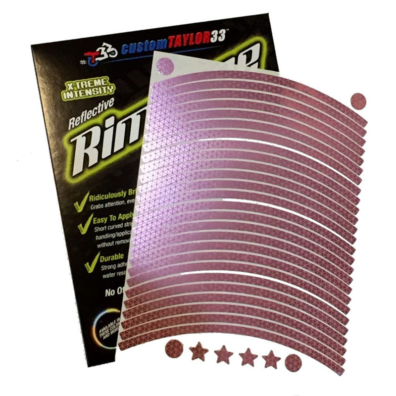 customTAYLOR33 Special Edition Pink High Intensity Grade Reflective Copyrighted Safety Rim Tapes, 17" (Rim Size for Most SportsBikes) 17"