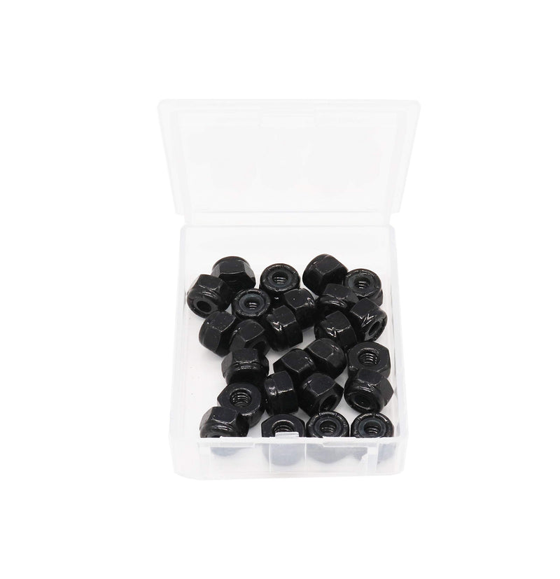 [Australia - AusPower] - binifiMux 100Pcs M2 x 0.4mm Black Nylock Nuts Hex Nylon Insert Self Lock Nuts, Carbon Steel 4.8 Grade, DIN985, Zinc Plated 