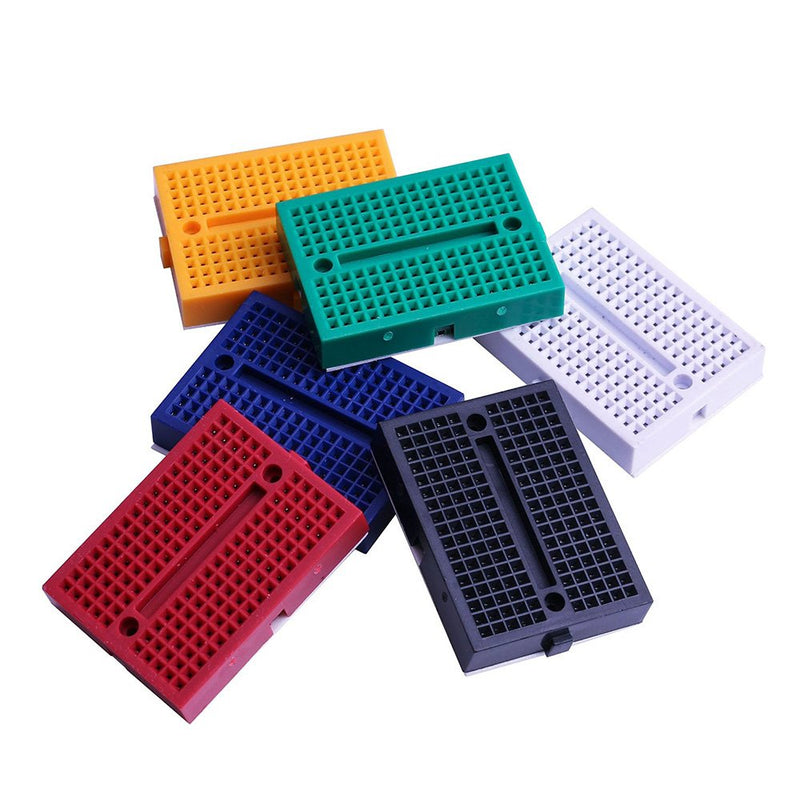 Elegoo Set of 6 170 Pin Breadboard Mini Breadboard Compatible with Arduino | 6 Pegboards (Red, Blue, Yellow, Green, White, Black), Self Adhesive, ABS Plastic for Prototyping & STEM Projects