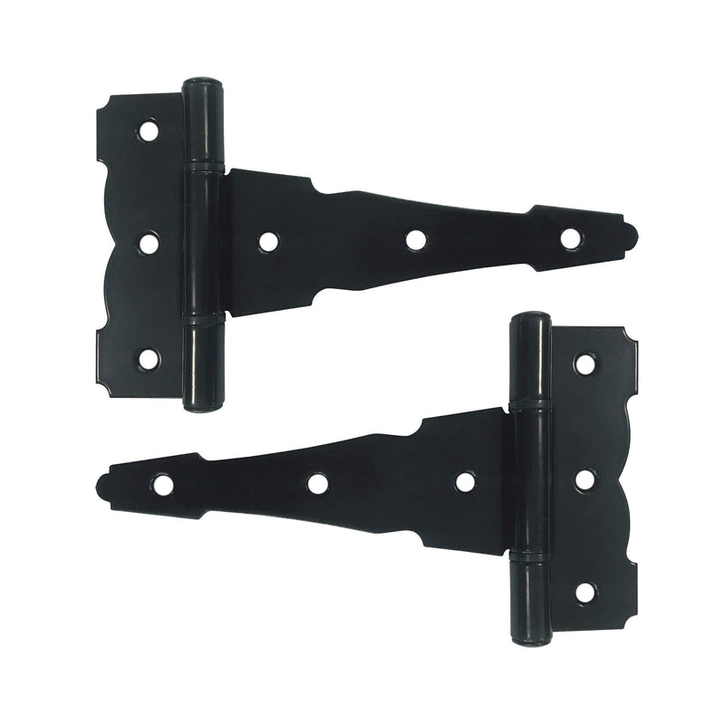 Nuvo Iron Black Decorative Ornamental Tee Hinge Set - Includes Handle, Hinges, Latch and Catch- 5" 1