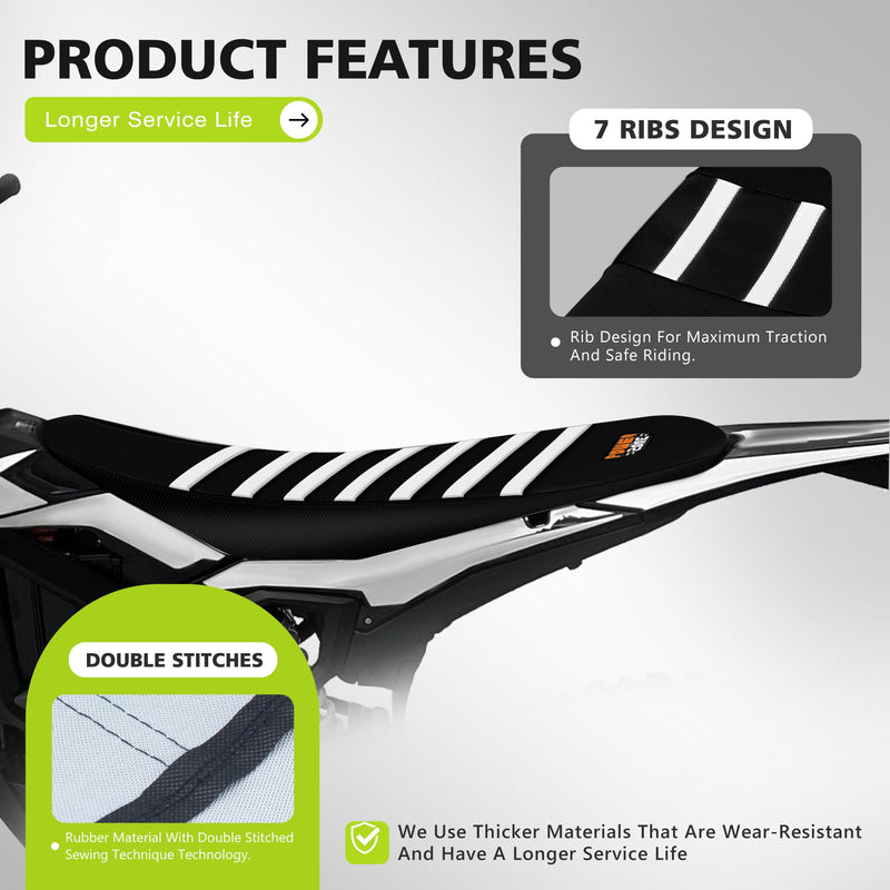 [Australia - AusPower] - Dirt Bike Seat Cover for Surron SUR Ron Ultra Bee, Non-Slip Motorcycle Electric Bike Seat Protector (Black-White) Black-White 