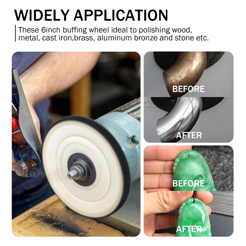 [Australia - AusPower] - SCOTTCHEN 8inch Buffing Polishing Wheels 5/8" Arbor Hole,Soft/Fine/Medium for Bench Grinder-3PCS,with Buffing Polishing Cutting Compounds 7.4 Oz.Kit,with 2 Pack Non-Woven Bandage Wrap 8 inch Multi 8pcs 