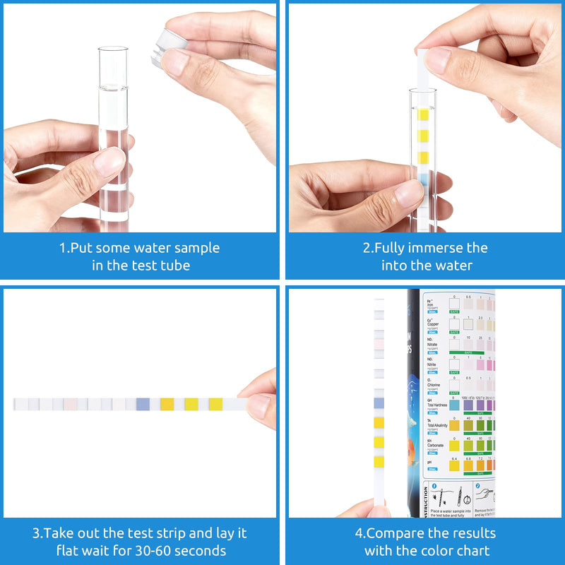 [Australia - AusPower] - SEAOURA 9-in-1 Aquarium Test Kit for Fish Tanks - 135 Strips Water Testing Strips for Aquariums & Ponds Accurate Testing Iron，Copper，Nitrate，Nitrite，Chlorine，Hardness，Alkalinity，Carbonate，pH SR-901-135 