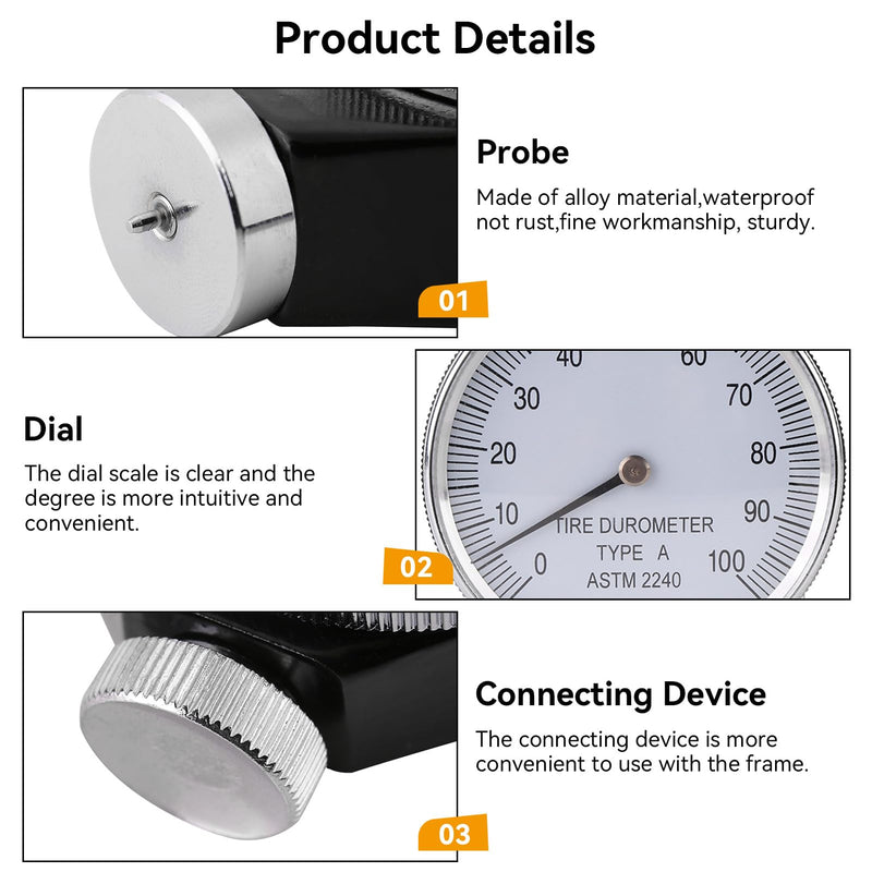 [Australia - AusPower] - Durometer Tester, Rubber Hardness Tester Durometer Hardness Tester Meter for Tires, Leather, Rubber 0-100 HA 