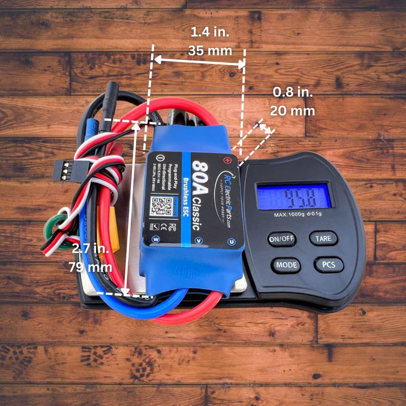 80A RC Electric Speed Controller ESC for Brushless Motors 5.5v 4A UBEC with XT60 & 3.5mm Bullet Plugs 80 Amp - XT60