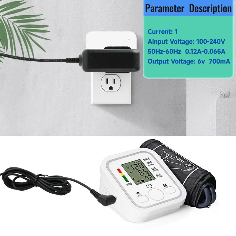 Power Supply 6V Charger Blood Pressure Monitor Compatible with Omron, X2/X2 Basic X3/6 Comfort,