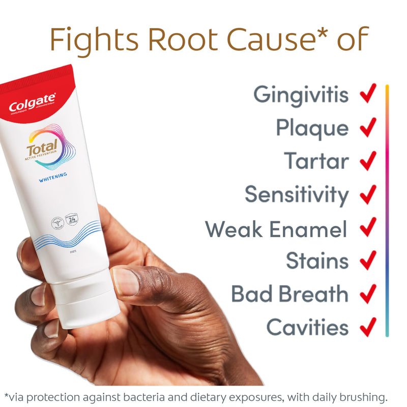 [Australia - AusPower] - Colgate Total Whitening Toothpaste with Fluoride, 10 Benefits Including Sensitivity Relief and Stain Removal, Mint, 5.1 ounces (4 Pack) 5.1 Ounce (Pack of 4) Whitening Paste 