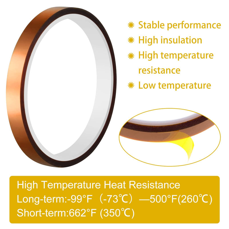 [Australia - AusPower] - FEPITO 6 Rolls Heat Tape for Heat Press Resistant Temperature Polyimide Tape,Ideal Solution for Heat Transfer,Sublimation,Heat Vinyl Press,3D Printing Electronics,Soldering,Circuit Board and More 