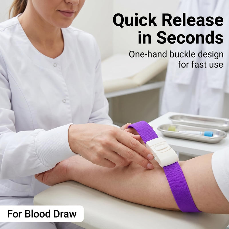 Tourniquet Set of 6 Blood Removal Tubes 40 x 2.5 cm | Vein congestion for medical first aid and outdoor activities, nylon material