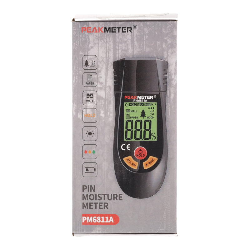 [Australia - AusPower] - Digital Moisture Meter, with battery and LCD display, suitable for quick determination of moisture content of many types of logs, paper, plywood, plaster walls, floor coverings, etc. 