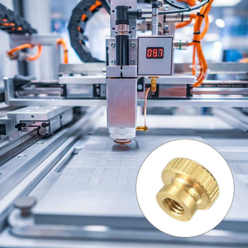 [Australia - AusPower] - uxcell Brass Knurled Thumb Nuts, M4x0.7mm Round Stepped Knobs Fasteners for 3D Printer, Electronic Equipment 4Pcs 4 