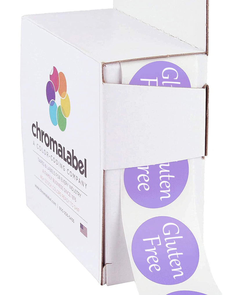 ChromaLabel 1 Inch Food Label Kit, Dairy Free, Vegan, Gluten Free, 3 Boxes, 500/Box 3 Assorted Color Food Labels 1"