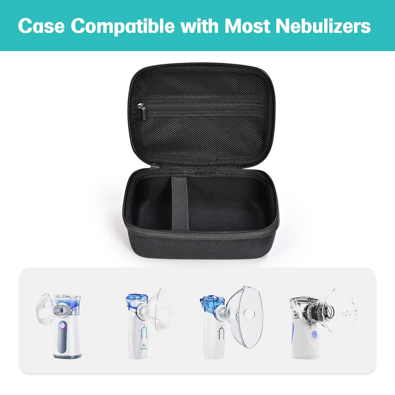 [Australia - AusPower] - ProCase Carrying Case for Portable Nebulizer Travel, Handheld Nebulizador Machine for Adults Kids, Hard Organizer Holder Storage Bag with Pocket for Chamber Inhaler Spacer Asthma Medicine Kits -Black Black 