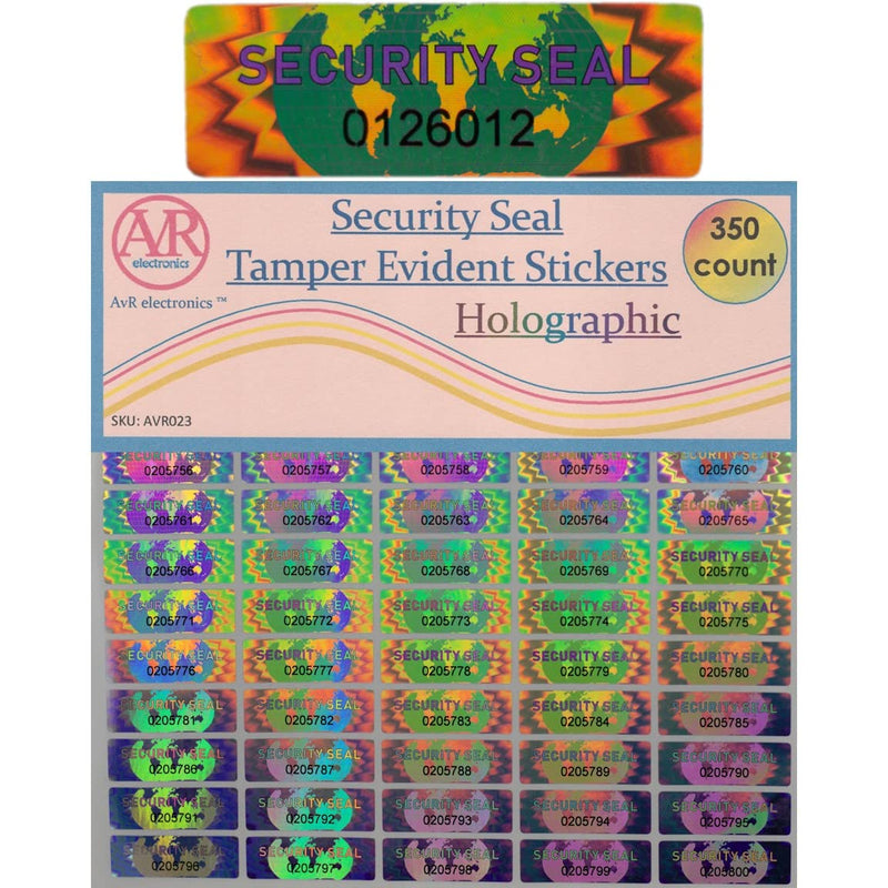 350 Hologram Tamper Evident, Tamper Proof Stickers. Security Seal. Individual Serial Numbers. Tamper Foil Tape Labels. Destroyed Upon Removal with Residual Text Left on Item.… (350 Stickers) 350 Stickers