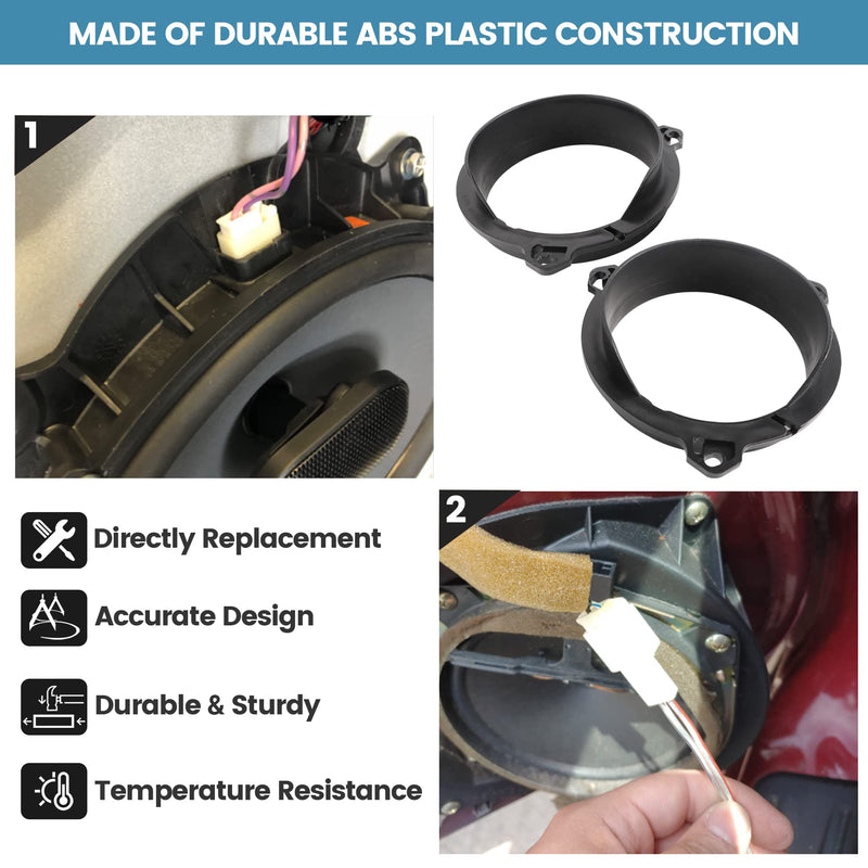 [Australia - AusPower] - RED WOLF 6.5 Inch Door Speaker Adapter Spacer Ring Speaker Wire Harness Connector Compatible with Toyota 1998-2015, Scion 2004-2014 Aftermarket Speaker Adapter Bracket Wiring Cable Plug Install Speaker Adapter w/Wiring Harness 