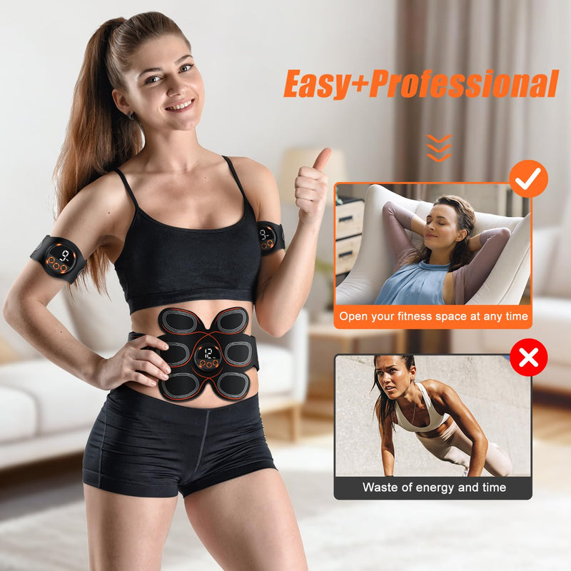 [Australia - AusPower] - BLASET ABS Muscle Stimulator, Ab Toning Trainer Fitness Belt, Workout Equipment for Abdomen, Arms and Thighs 