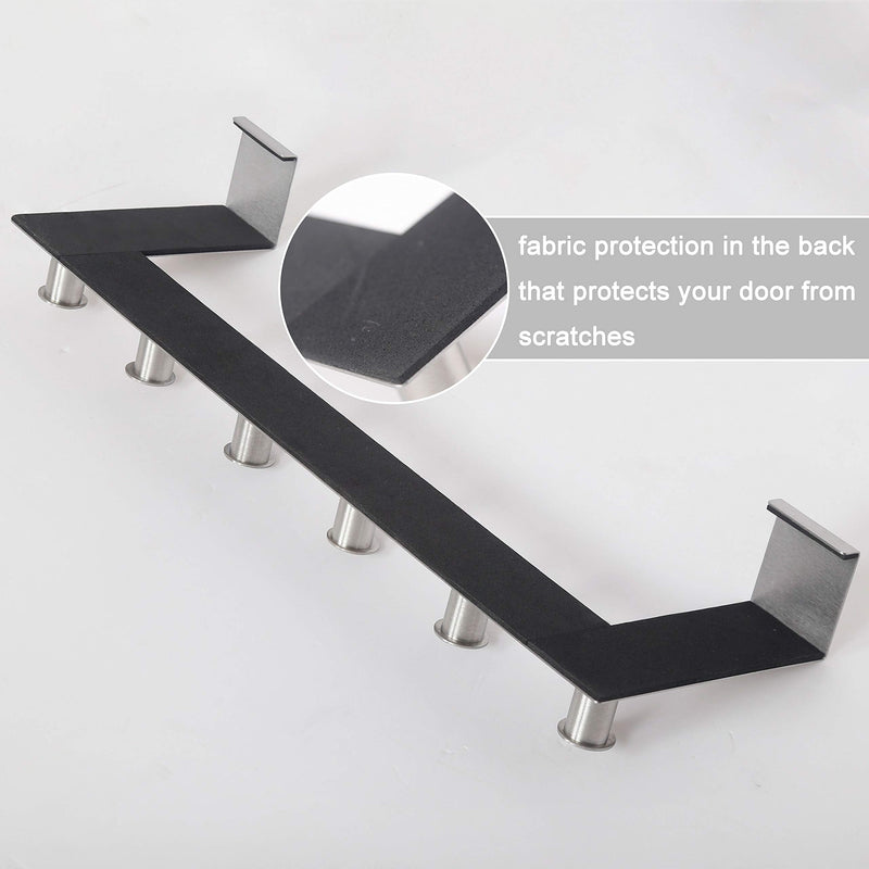 [Australia - AusPower] - WEBI Over The Door Hook Door Hanger:Over The Door Towel Rack with 6 Peg Hooks for Hanging,Door Coat Hanger Towel Hanger Over Door Coat Rack for Clothes,Back of Bathroom,Silver 1 Pack Silver 