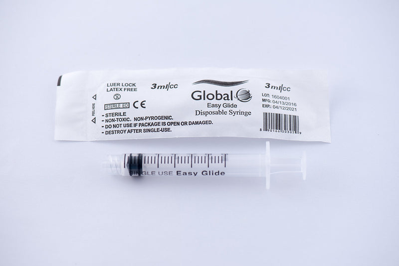 (Qty 200) EASY GLIDE 3cc Luer Lock Syringe (No Needle)