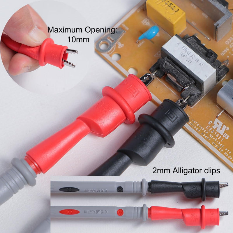 [Australia - AusPower] - TKDMR 19Pcs Electrical Multimeter Test Leads Set with Alligator Clips Test Hook Test Probes Lead Professional,5 Colors Jumper Wires Kit 1000V 10A CAT.II TKDTL2908 