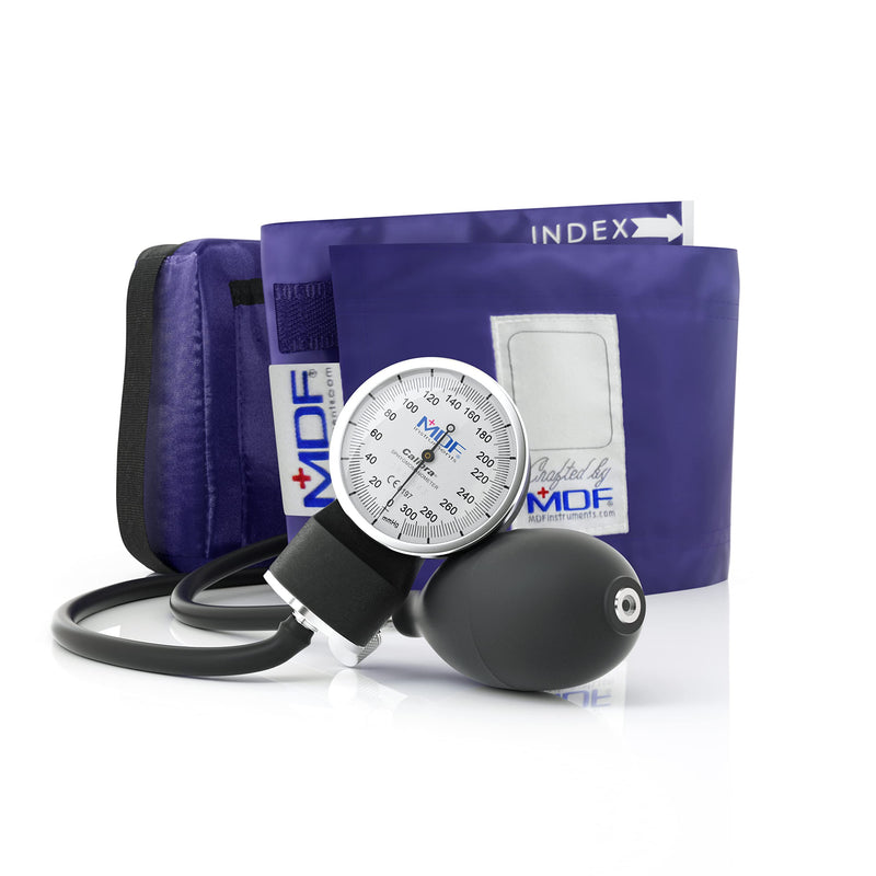 [Australia - AusPower] - MDF Instruments Calibra Aneroid Premium Professional Sphygmomanometer + MDF Latex-Free Large Adult Replacement Blood Pressure Monitor Cuff D-Ring - Double Tube 