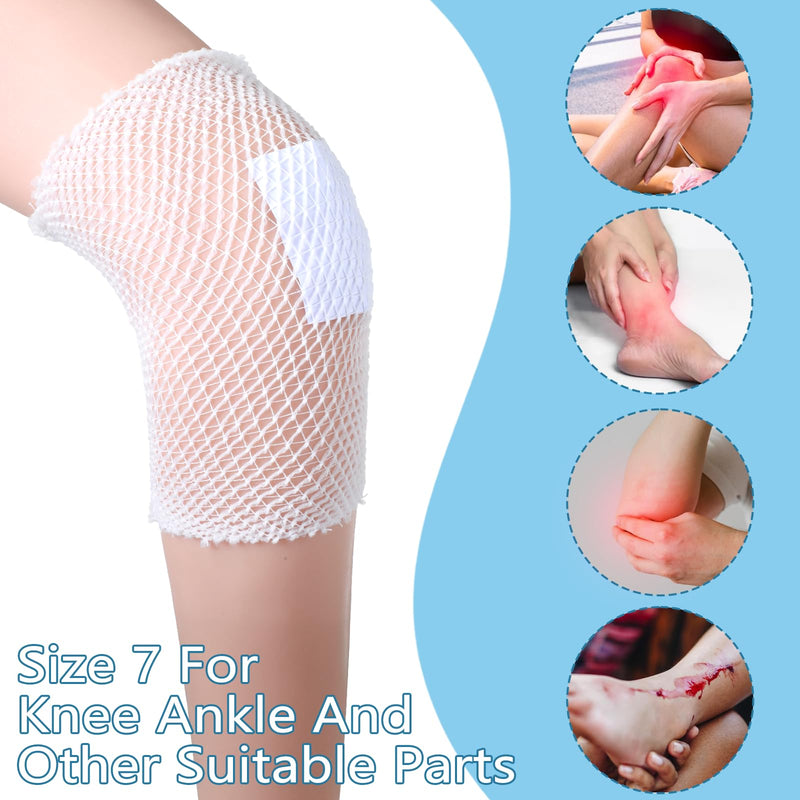 [Australia - AusPower] - Grevosea 2 Roll 2m Tubular Bandage Elastic Net Wound Dressing Compression Bandage Wrap Tubular Gauze Stockinette Tubing for Legs Arm Without The Use of Adhesive Tape (Size 7) size 7 