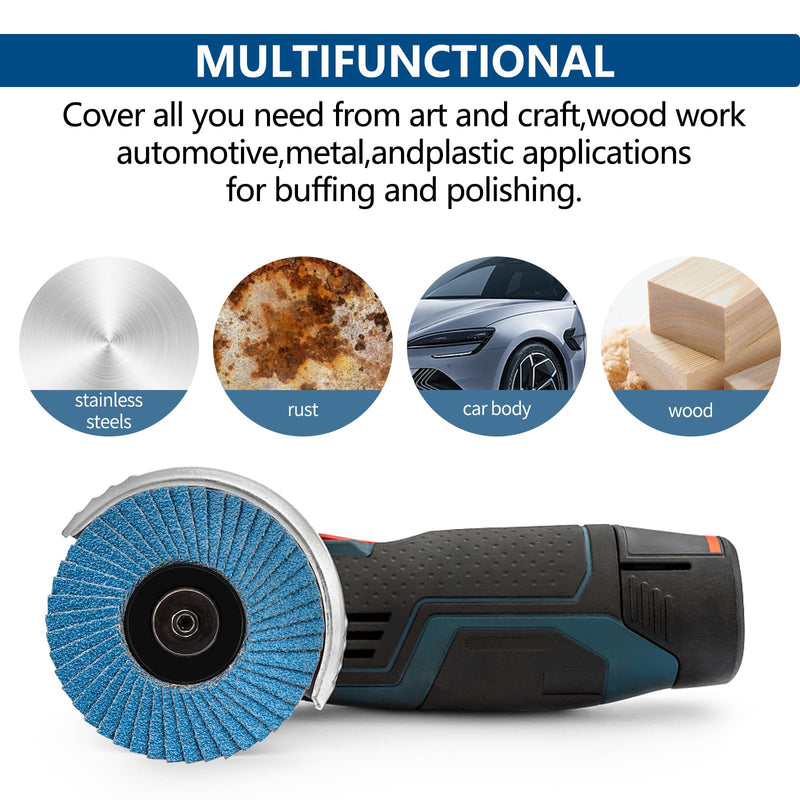 [Australia - AusPower] - MOGRQAP Pack of 12 76 mm Flap Discs, Fine Surface Flap Sander, 40/60/80/120 Grain Angle Grinder, Polishing Mop, Sanding Discs, Flap Disc for Metal, Wood, Steel Grit set 12 pieces 76 mm 
