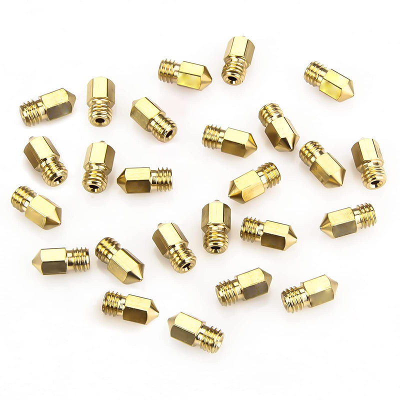 0.4MM MK8 Ender 3 Nozzles 25 pcs 3D Printer Brass Nozzles Extruder for Makerbot Creality CR-10 with 5 Needles and Metal Storage Box (0.4mm) 0.4MM