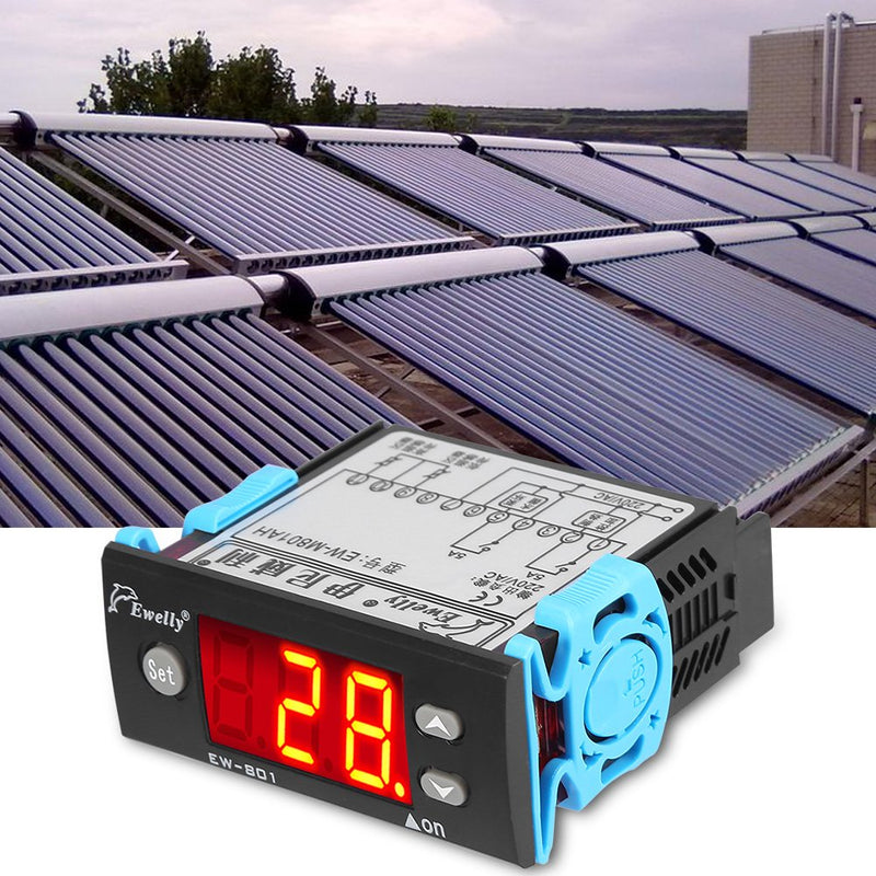 AC 220V 5A All-Purpose Digital Temperature Difference Controller Differential Thermostat with Sensor Probe for Solar Water Heater