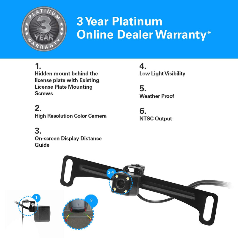 [Australia - AusPower] - BOSS Audio Systems LPCB40 Reverse Rearview License Plate Backup Car Camera - 170° Wide Angle Rear View, Weatherproof Back Up Cam 