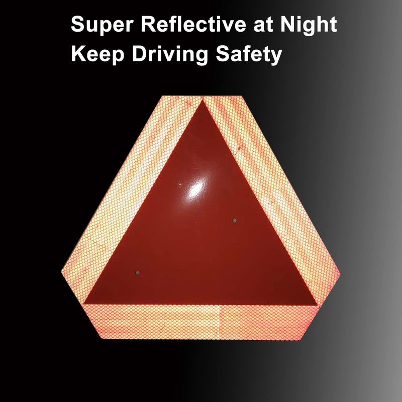 [Australia - AusPower] - Slow Moving Vehicle Sign Plastic Safety Triangle Road Sign with Reflective,14"x16" Up to 7 Years Outdoor for Golf Cart Tractor UTV 1pcs 