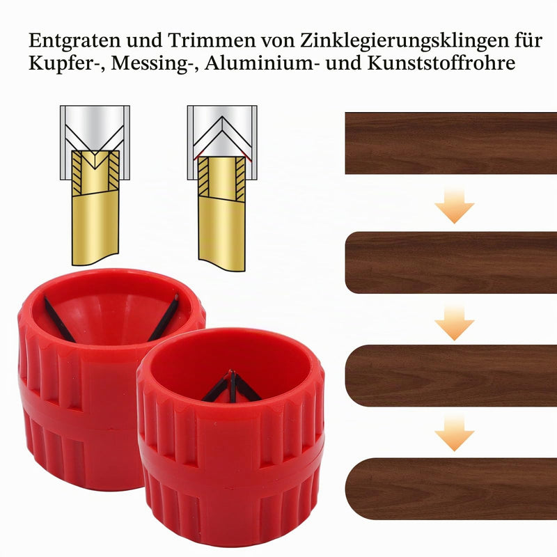 2 pieces 2 in 1 deburring copper pipe deburrer internal external deburrer | Copper Pipe Pipes Deburring Pipe Deburring Tool for Copper Aluminium Tubes Soft Steel Tubes Indoor and Outdoor 5-38 mm (Red)
