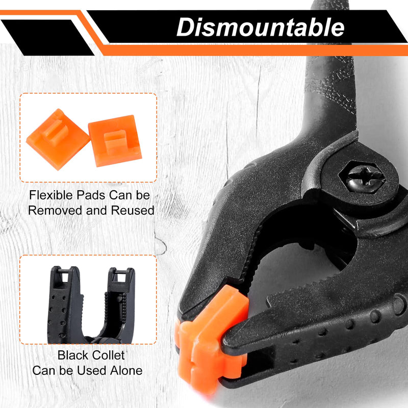 [Australia - AusPower] - Spring Clamps 12 Packs, Spring Clips 3.5 inch Spring Clamp for Crafts and Professional Backdrop Clips, Plastic Clamps Clips for Backdrop Stand, Heavy Duty Clamps for Woodworking Rondauno 