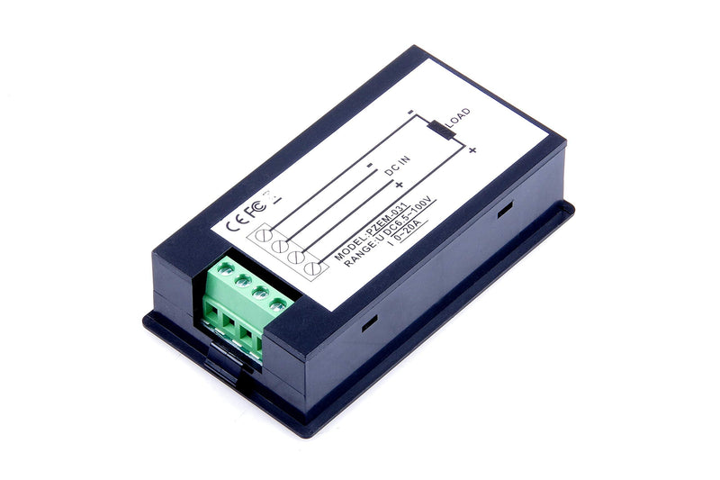 [Australia - AusPower] - DC 6.5-100V 20A Voltage Amperage Power Energy Meter DC Volt Amp Tester Gauge Monitor LCD Digital Display with Blue Backlight Measuring Volts Current with Built-in Shunt 