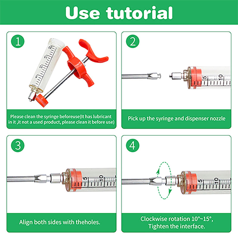 [Australia - AusPower] - 2 Pieces Goat Syringe with 4 Drench Nozzle Adjustable Dosage ,Reusable Drench Syringe for Sheep ,Dog,Goat,Pig, Cat Feeding Supplies(20ML) 