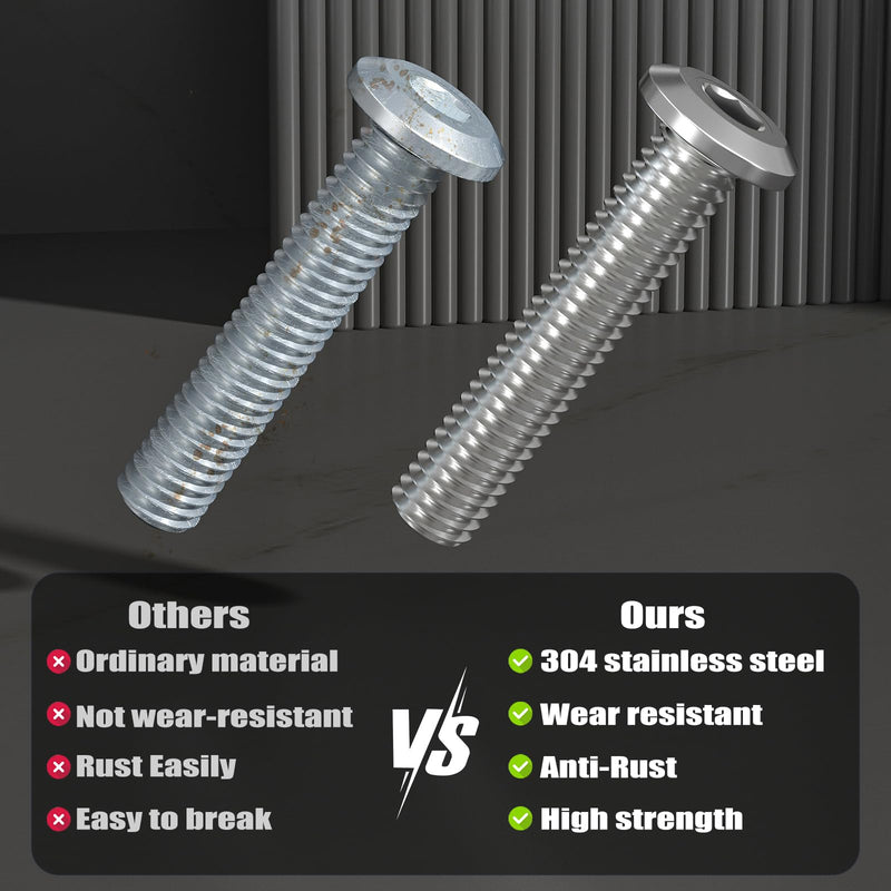 [Australia - AusPower] - M8-1.25 x 30 mm 30Pcs Flat Head Hex Socket Cap Screws Bolts,304 Stainless Steel 18-8,Full Thread,Hex Spanner Included (VG30125) M8 x 30-30pcs Silver 