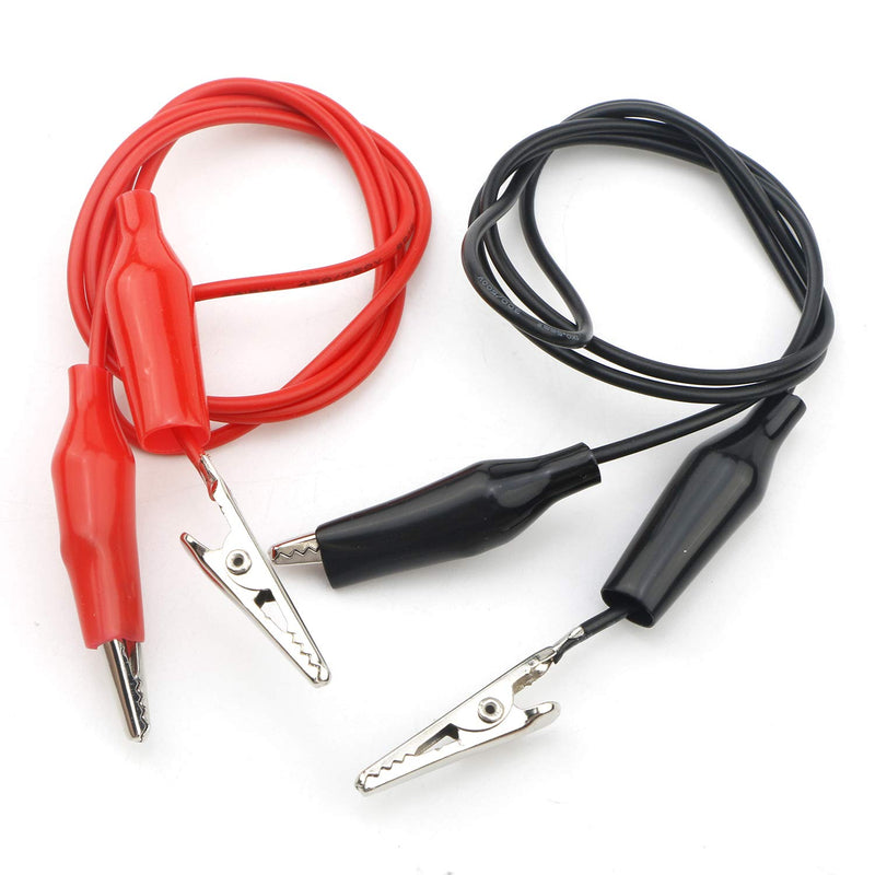 [Australia - AusPower] - 18 Pcs and 2 Colors Test Leads Set with Alligator Clips 60CM 23.6 Inches Double-Ended Jumper Wires 