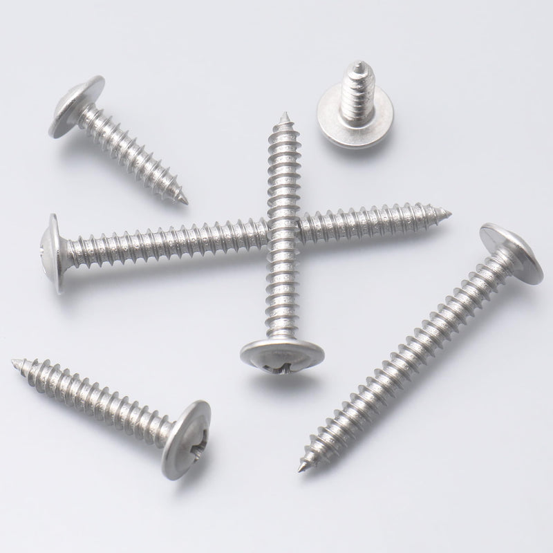 [Australia - AusPower] - 250pcs #8 x 1/2" 410 Stainless Steel Modified Truss Head Wood Screws, Phillips Drive Self Tapping Metal Screws with Screwdriver Bit #8 x 1/2" Self-tapping - Truss 