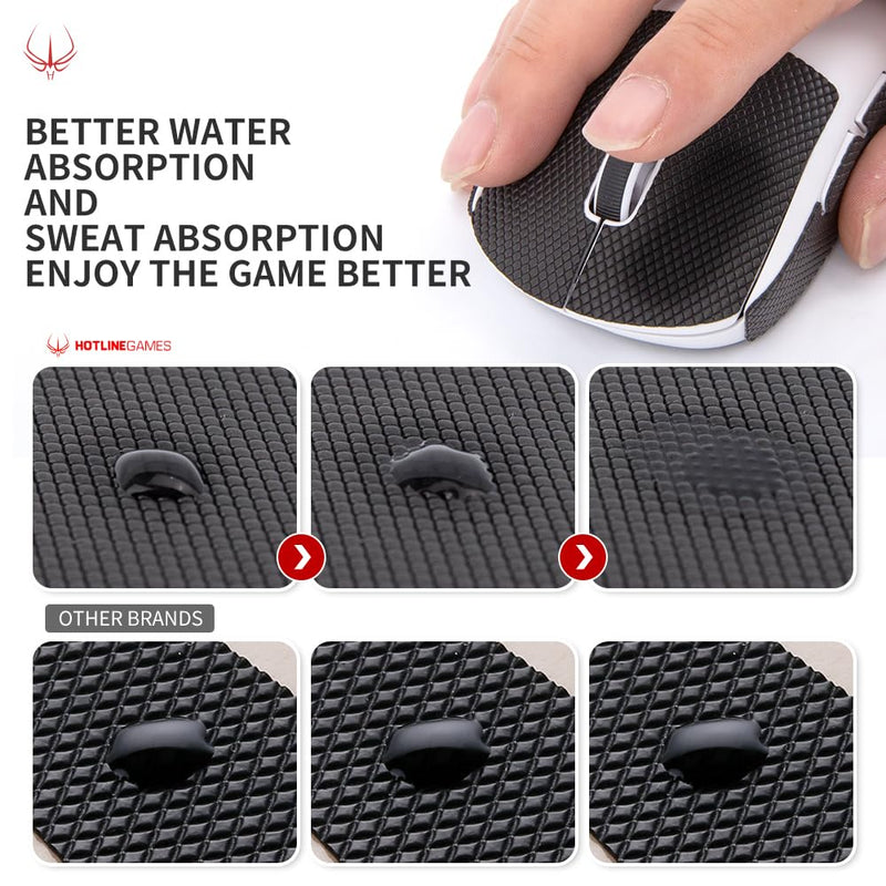 HOTLINEGAMES New 2.0 DIY Version Mouse Anti Slip Grip Tape for Gaming Mouse Skins,Sweat Resistant,Cut to Fit,Easy to Apply,Professional Mice Upgrade Kit