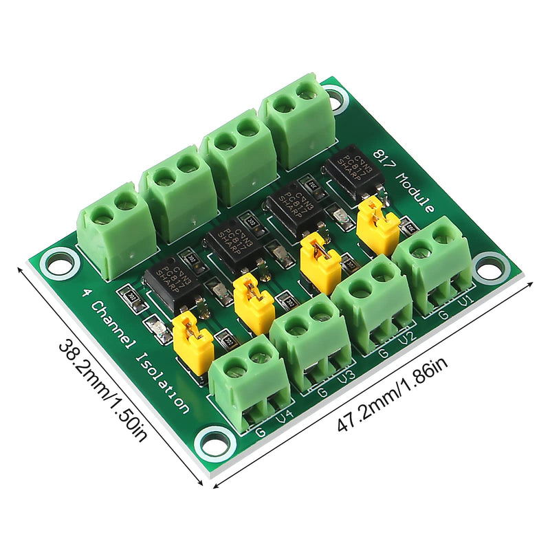 [Australia - AusPower] - 4PCS PC817 4-Channel Optocoupler Isolation Board Voltage Converter Adapter Module 3.6-30V Driver Photoelectric Isolated Module for Isolation Control and Voltage Conversion(4PCS 4Channel) 4PCS 4Channel 