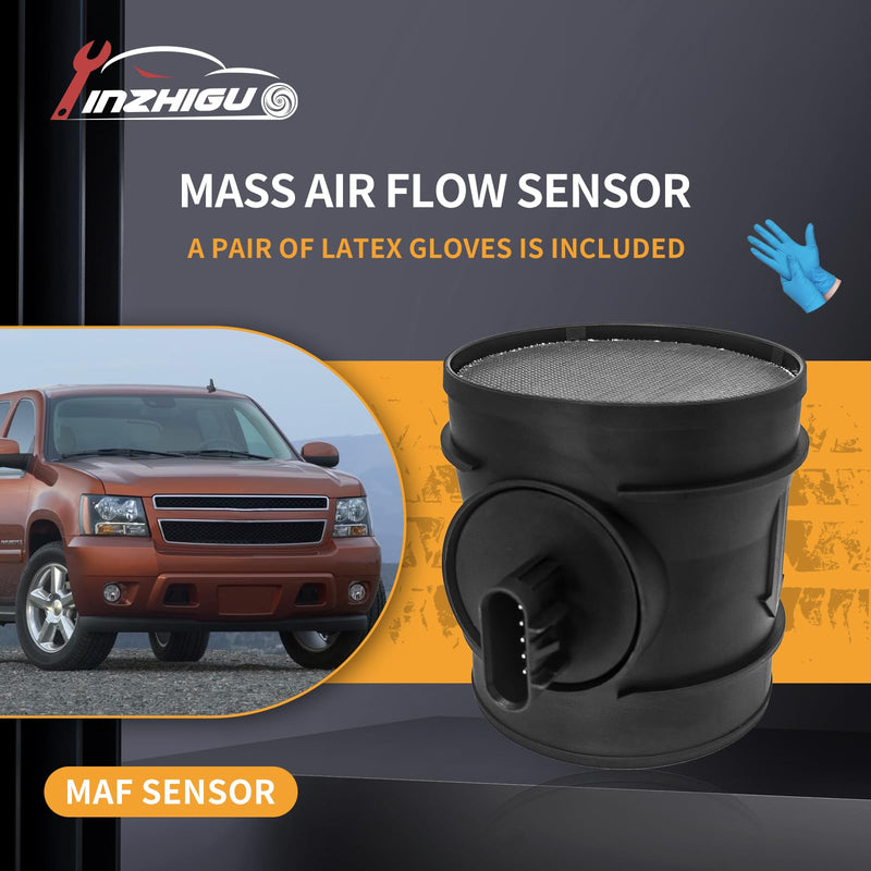 15900023 Mass Air Flow Sensor MAF Compatible with 2007-2009 Chevy Silverado 1500/2500/3500, GMC Sierra 1500/2500/3500, Avalanche/Suburban/Yukon & Cadillac Escalade - Replaces 2451149, MA198,7410146