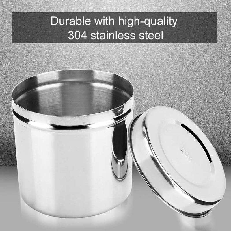 [Australia - AusPower] - 304 Stainless Steel Medical Ointment Jar, Cotton Container, Anti-Iodine Container for Hospital Beauty Salon 