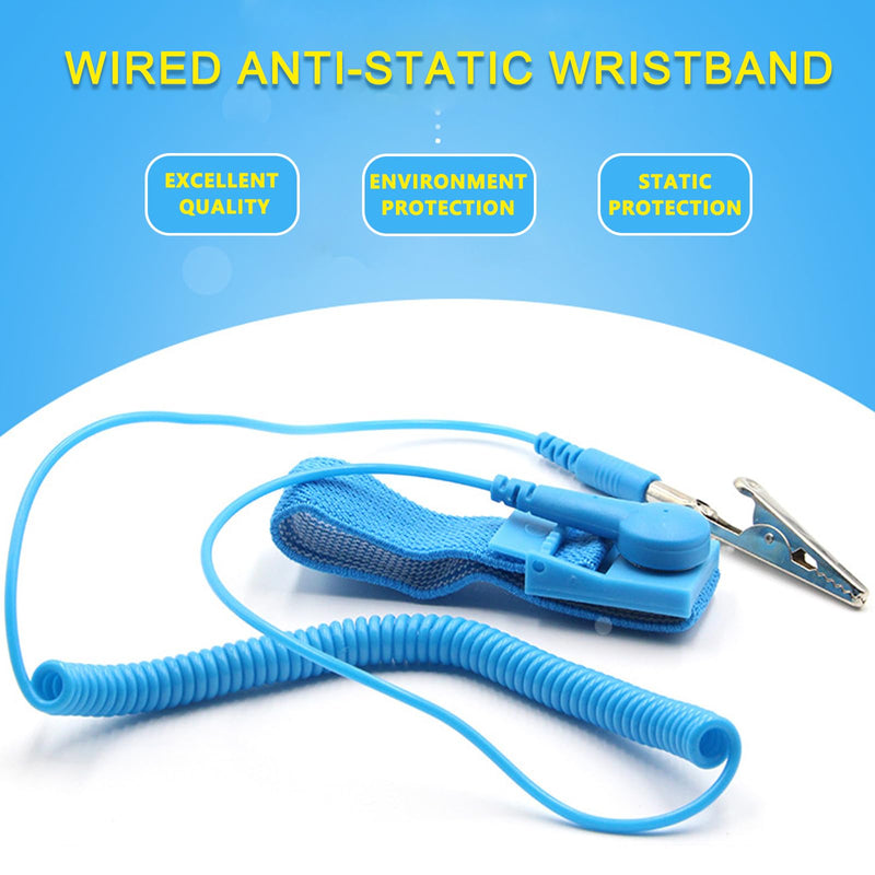 [Australia - AusPower] - Pack of 2 Anti-Static Wristbands, Anti-Static Wrist Strap, with Earthing Wire and Alligator Clips, to Protect Sensitive Electronics from Static Discharge, for ESD Safe Repair 