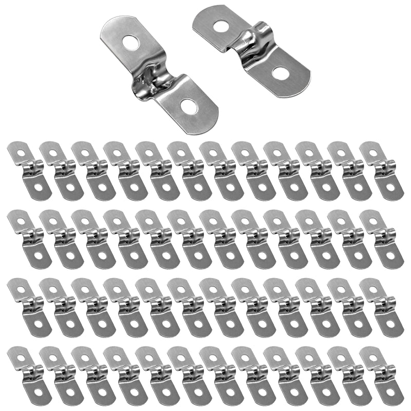 [Australia - AusPower] - 50Pcs 1/4" Two Hole Strap U Bracket, M5 Rigid Pipe Strap Stainless Steel Conduit Clamp for Fixing Pipe 
