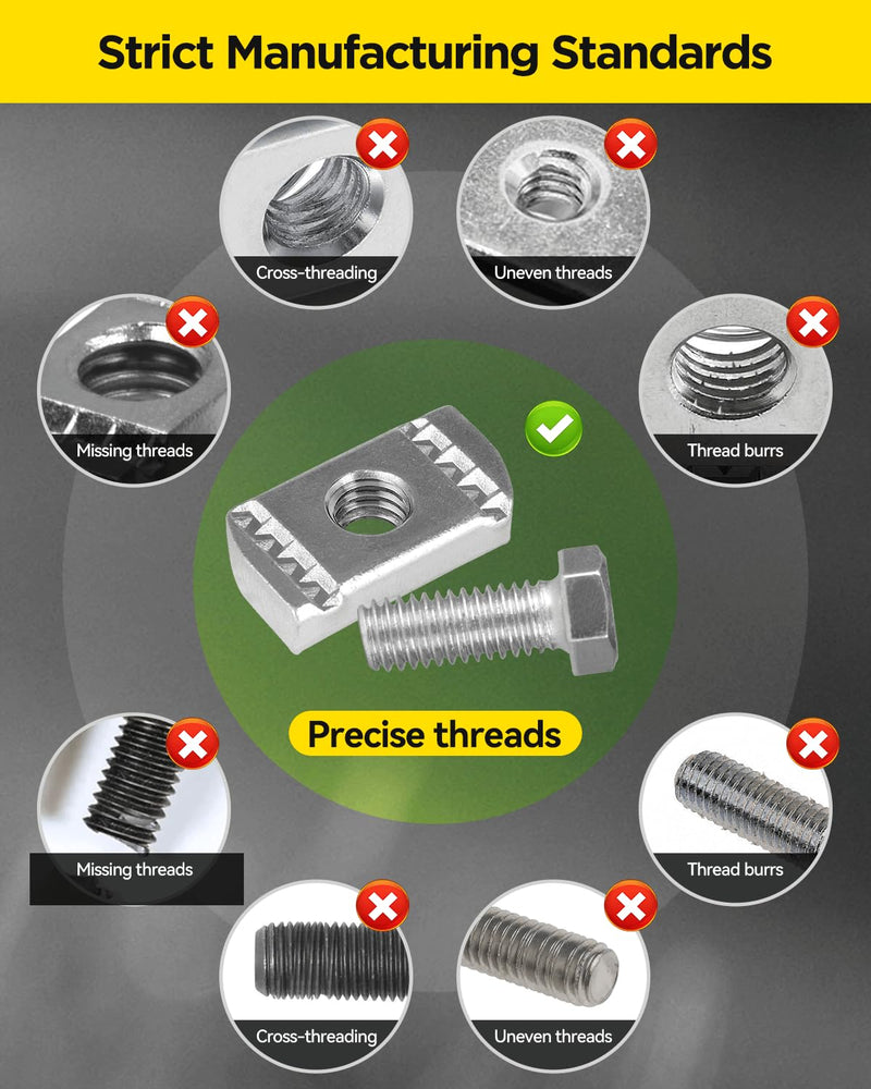 [Australia - AusPower] - 3/8"-16 Strut Channel Nut and Bolt - 16 Pack, White Strut Channel Caps - 20 Pack 