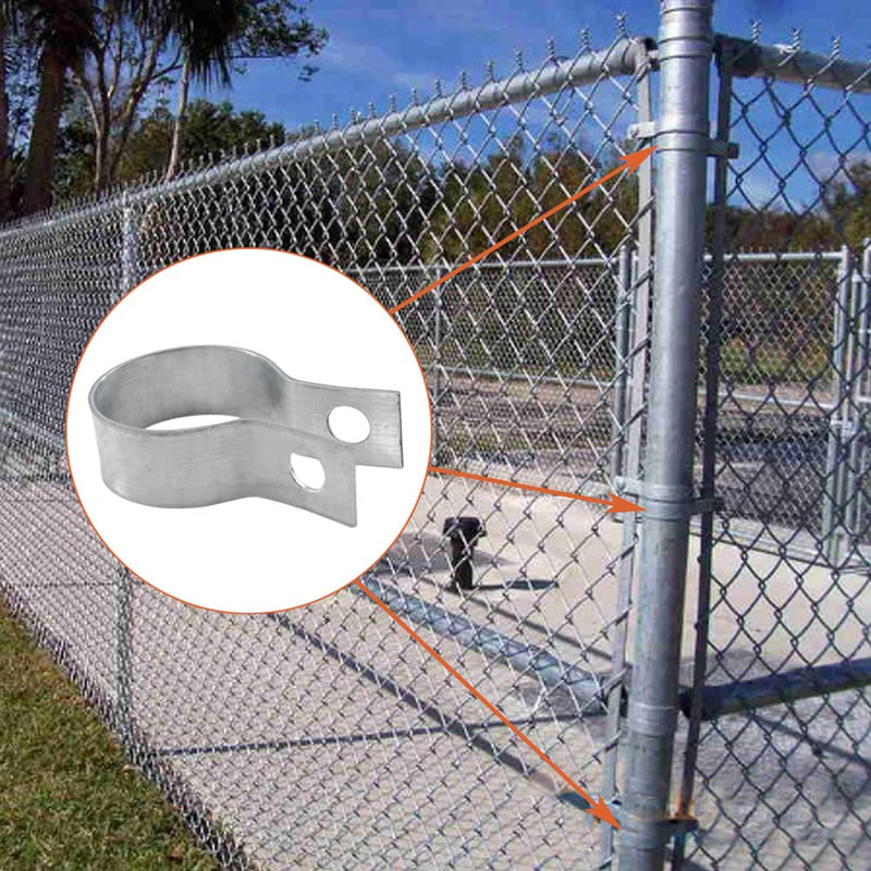 [Australia - AusPower] - 12 Pack Brace Bands Chain Link Fence, Galvanized Steel Chain Link Brace Band Use for 1-3/8" Outside Diameter Post/Pipe, Gate, Fences Panels 12 