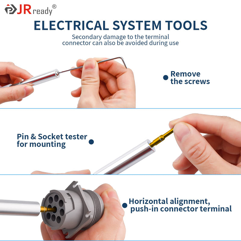 [Australia - AusPower] - JRready ST5244-HT250 Retention Dynamometer Kit, HT250-3 Electrical Tension Tester Tool with Socket & Pin Tester Tips Provides The Correct Positioning for 20# 22# Contacts 