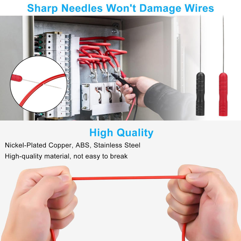 [Australia - AusPower] - SUNJOYCO 26PCS Multimeter Leads, Back Probe Kit, Multimeter Test Leads Kit with Alligator Clips, Replaceable Wire Piercing Probes, Test Hooks, Back Probe Pins for Digital Electrical Testing 