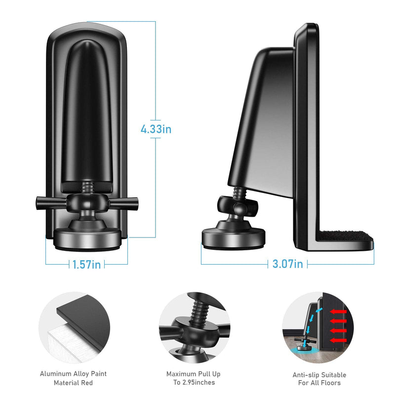 Portable Door Locks - Door Stoppers Security Door Lock Replacement Parts, Heavy Duty Door Jammer Door Blocker Device for Apartment/Travel/Hotel/Home (Black) Black Strengthen