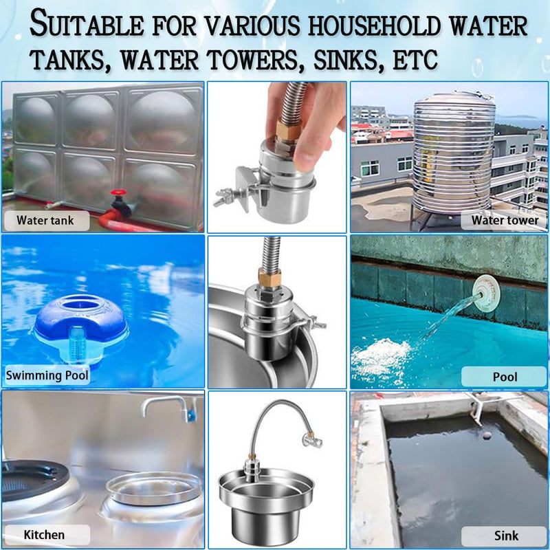 [Australia - AusPower] - Float Valve,1/2" to 3/4'' Water Float Valve, 304 Stainless Steel Fully Automatic Water Level Control Float Valve, Automatic Water Level Controller for Water Tank, Pool, Water Tank, Livestock Troughs. 